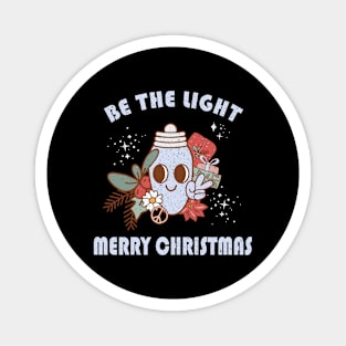 Retro Kawaii Vintage Christmas Be The Light Inspirational Design Magnet